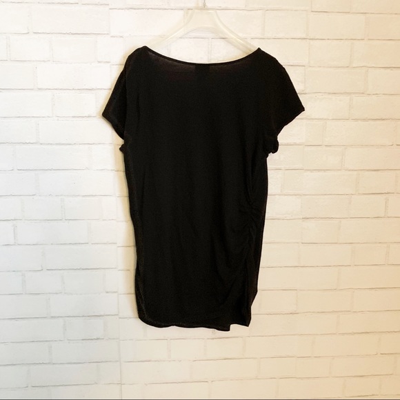 Motherhood Maternity Black Ruffled Ruched Top L - Picture 10 of 11